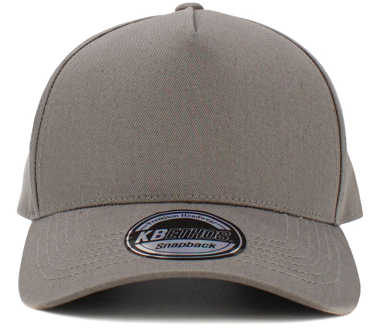 Light Gray Baseball 5 Panel Cap Front View